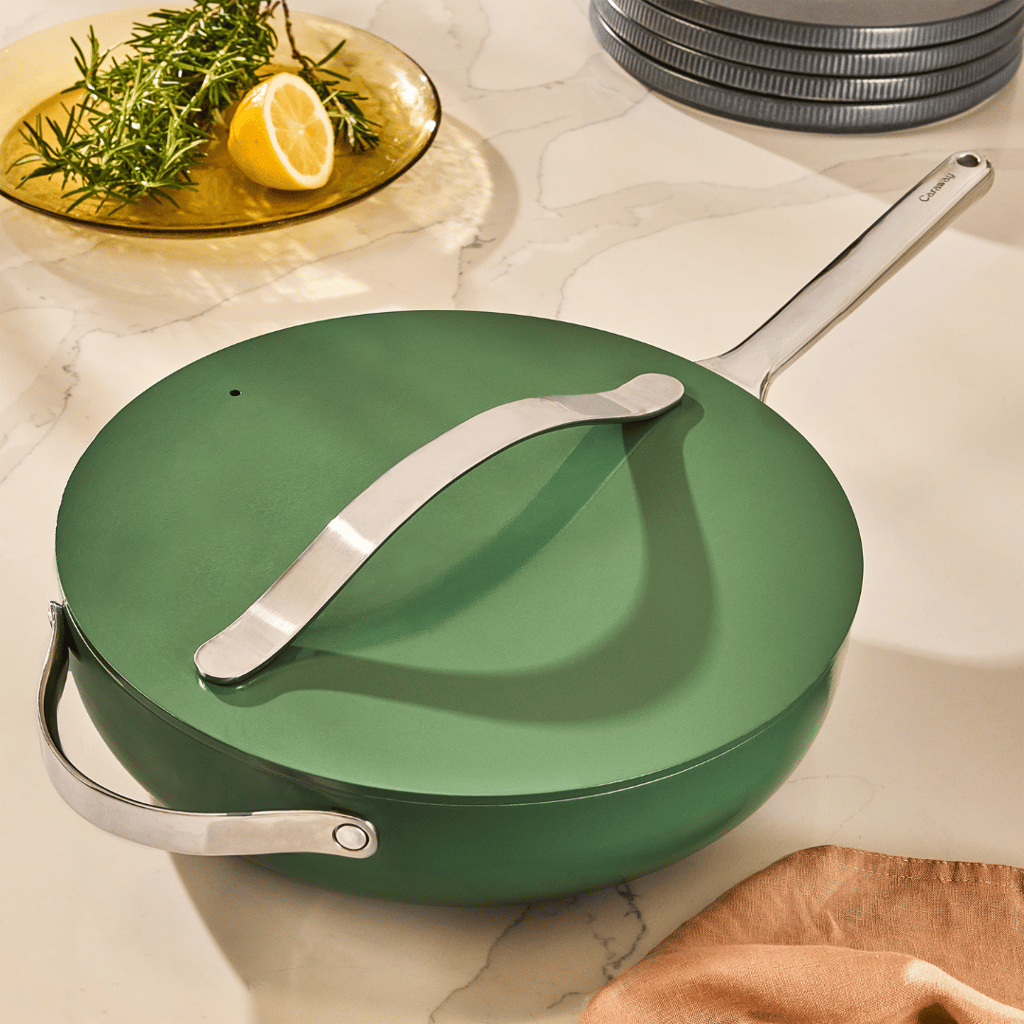 Non-Stick Ceramic Saute Pan Green - Image 3
