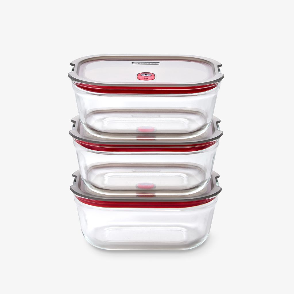 Glass Stack + Nest Food Box Set of 3