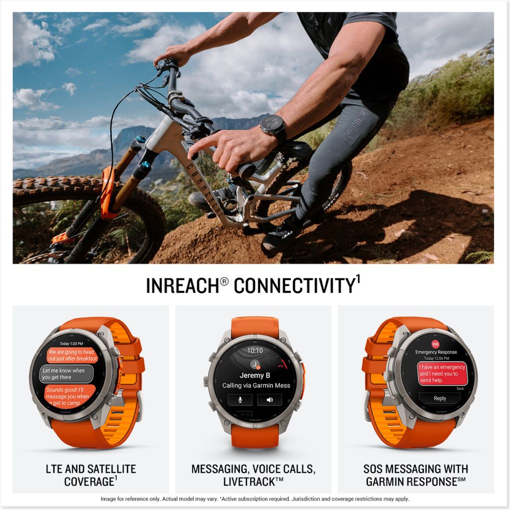 fenix 9 Pro, inReach, 51mm Titanium with Autumn Orange/Spark Orange Band - Image 3