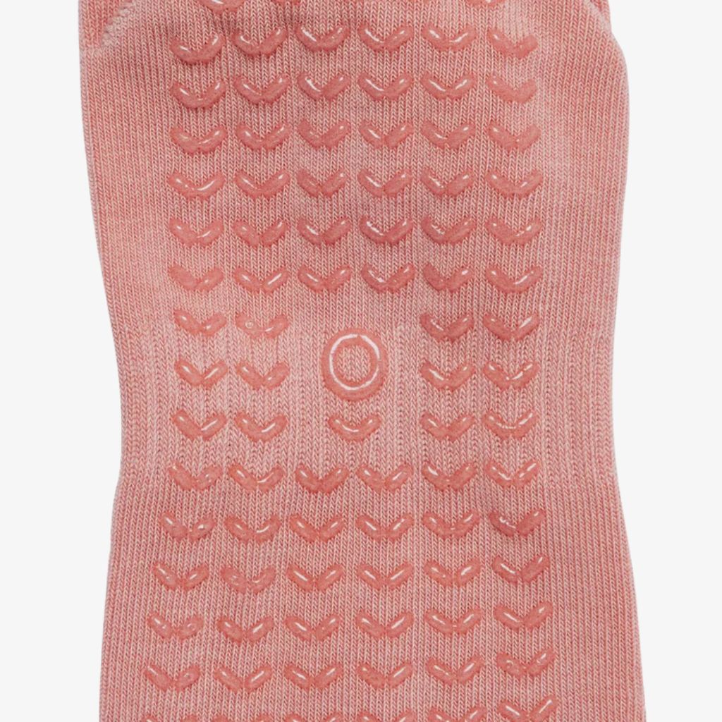 ÔWEAR Crew Sporty Stripes Pilates Grip Socks - Rose Pink - Image 3