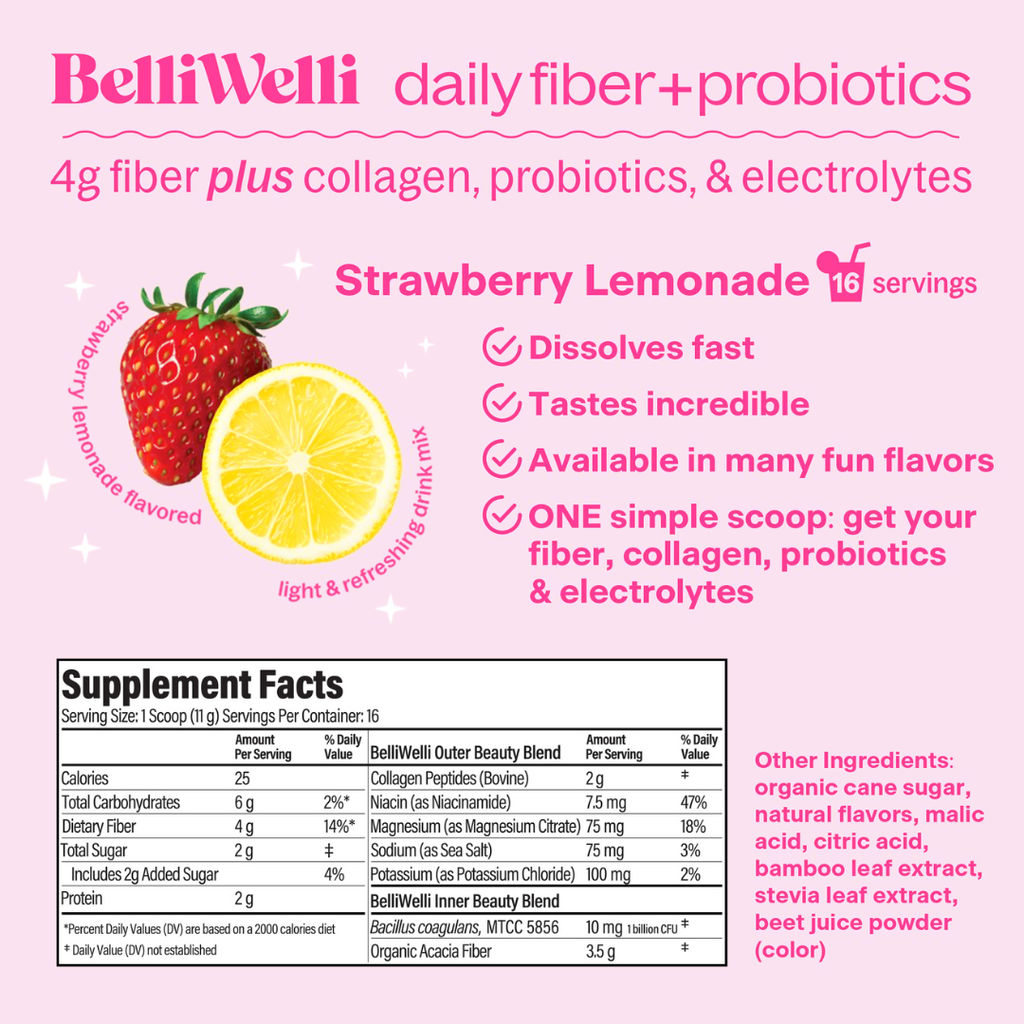Daily Fiber Powder Tub - Strawberry Lemonade - Image 2