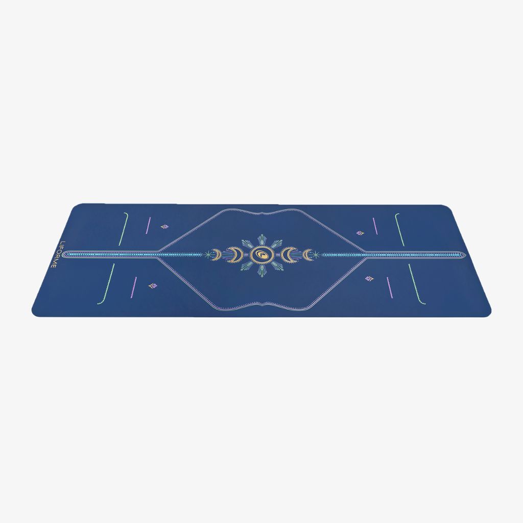 Liforme Cosmic Moon Travel Yoga Mat - Dusk Blue - Image 3
