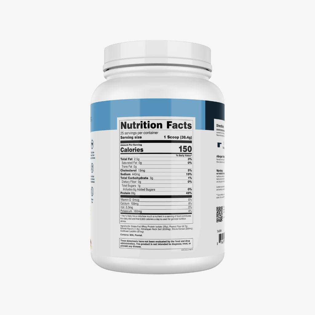 Grass Fed Whey Isolate - Vanilla Peanut Butter - Image 3