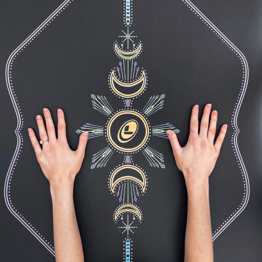 Liforme Cosmic Moon Travel Yoga Mat - Black - Image 4