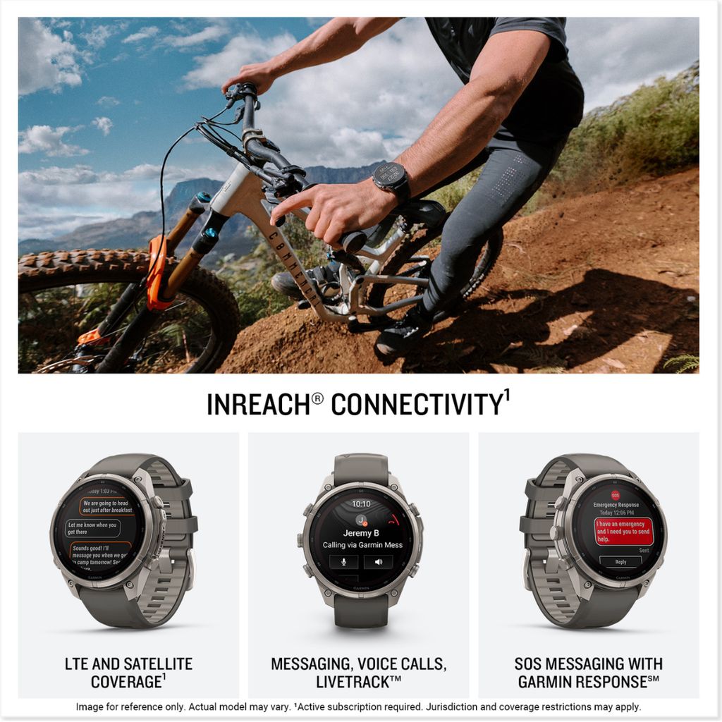 fenix 9 Pro, inReach, Solar, 47mm Titanium with Pebble Grey/Silver Grey Band - Image 3