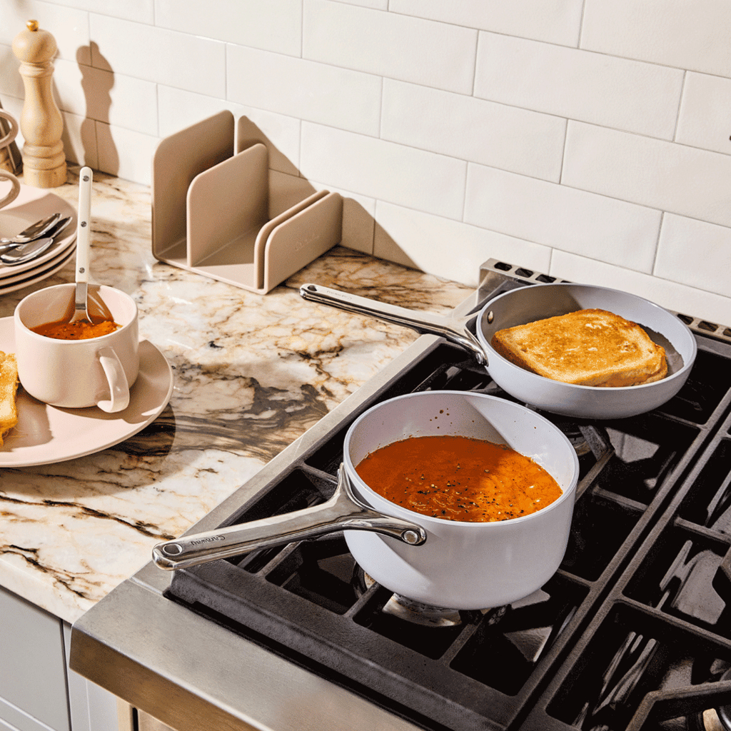 Non-Stick Ceramic Mini Fry Pan and Mini Sauce Pan Duo Gray - Image 4
