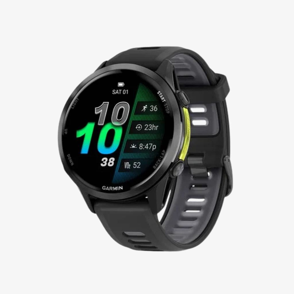 Forerunner® 970 - Carbon Grey DLC Titanium with Black Case and Black/Translucent Whitestone Band