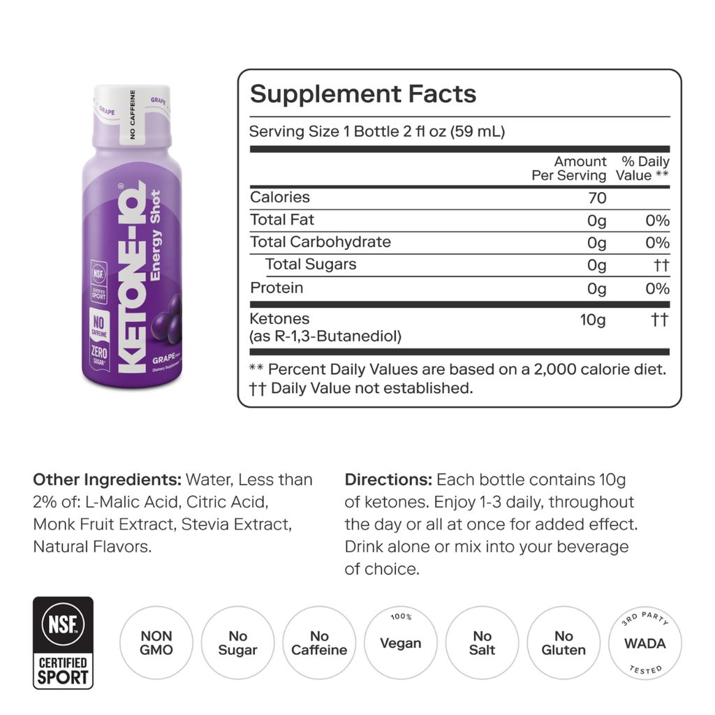Ketone-IQ No Caffeine Shot - Grape - Image 2