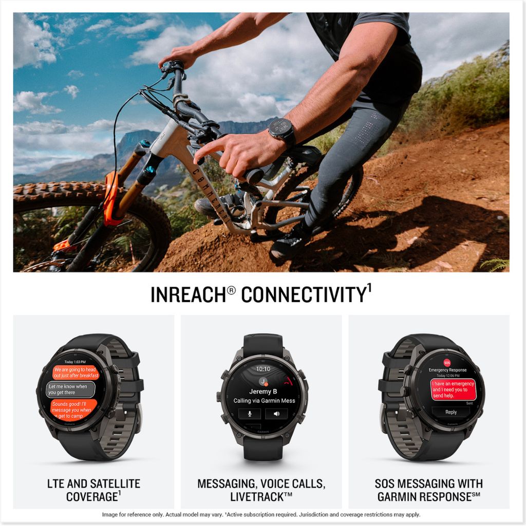 fenix 9 Pro, inReach, 47mm Carbon Grey DLC Titanium with Black/Pebble Grey Band - Image 3