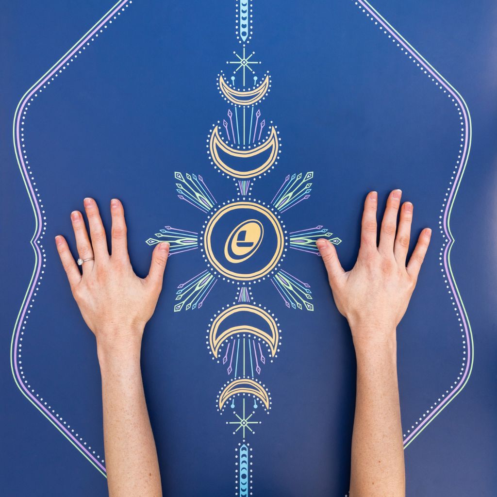 Liforme Cosmic Moon Yoga Mat - Dusk Blue - Image 3