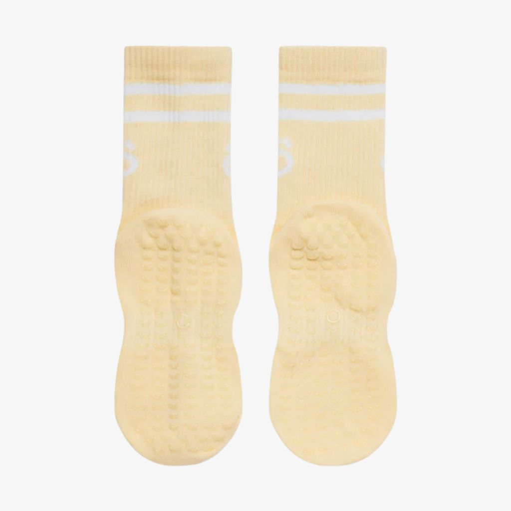 ÔWEAR Crew Sporty Stripes Pilates Grip Socks - Yellow - Image 4