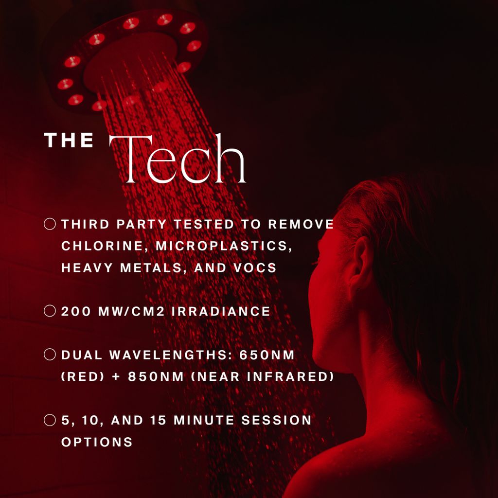 Red Light Showerhead Filter - Matte Brass - Image 4