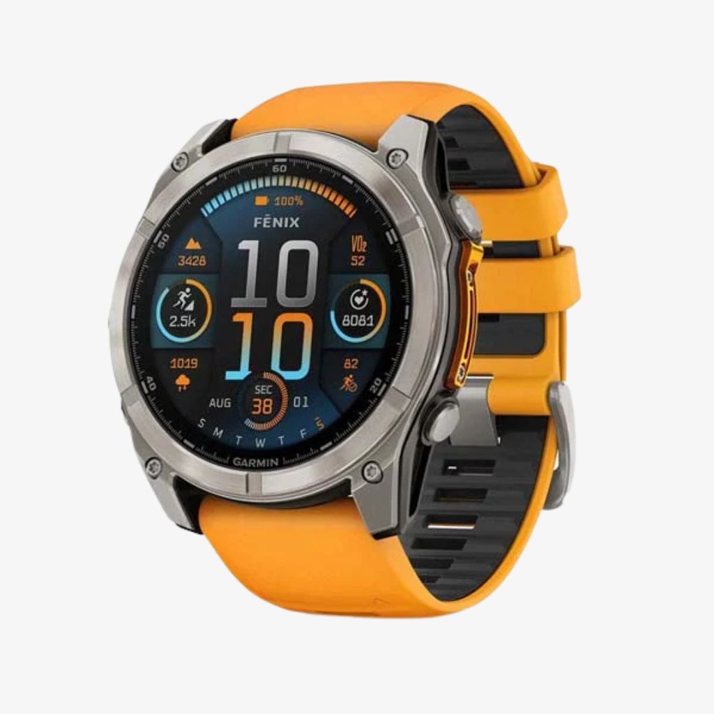 fēnix® 8 - 51 mm AMOLED, Sapphire, Titanium with Spark Orange/Graphite Silicone Band