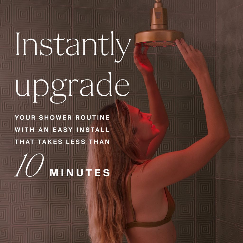 Red Light Showerhead Filter - Matte Brass - Image 5