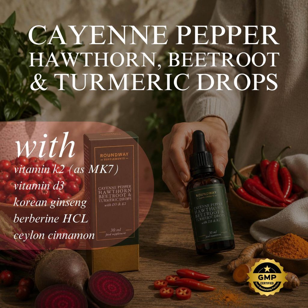 Cayenne Pepper, Hawthorn, Beetroot & Turmeric Drops with D3 & K2 - Image 4