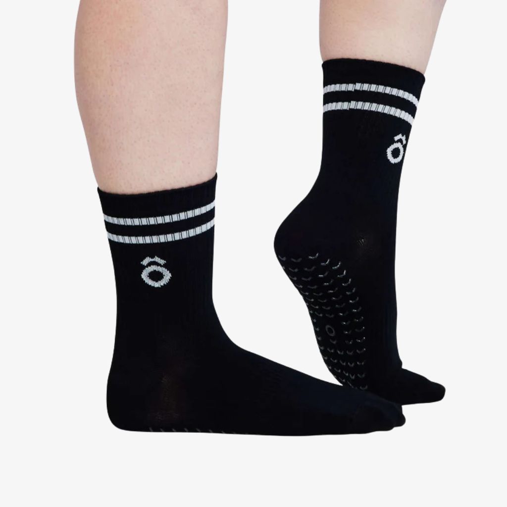 ÔWEAR Crew Sporty Stripes Pilates Grip Socks - Black - Image 5