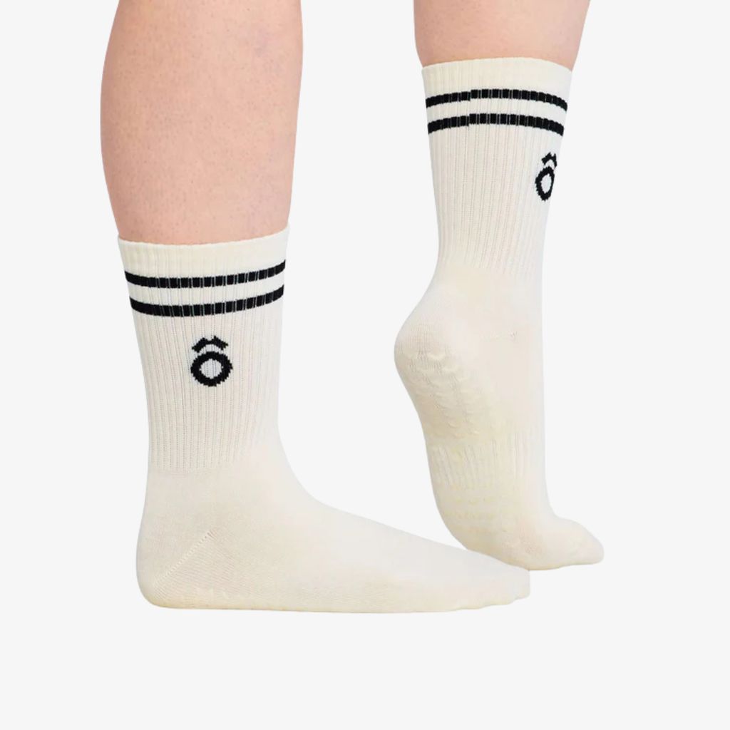 ÔWEAR Crew Sporty Stripes Pilates Grip Socks - White - Image 5