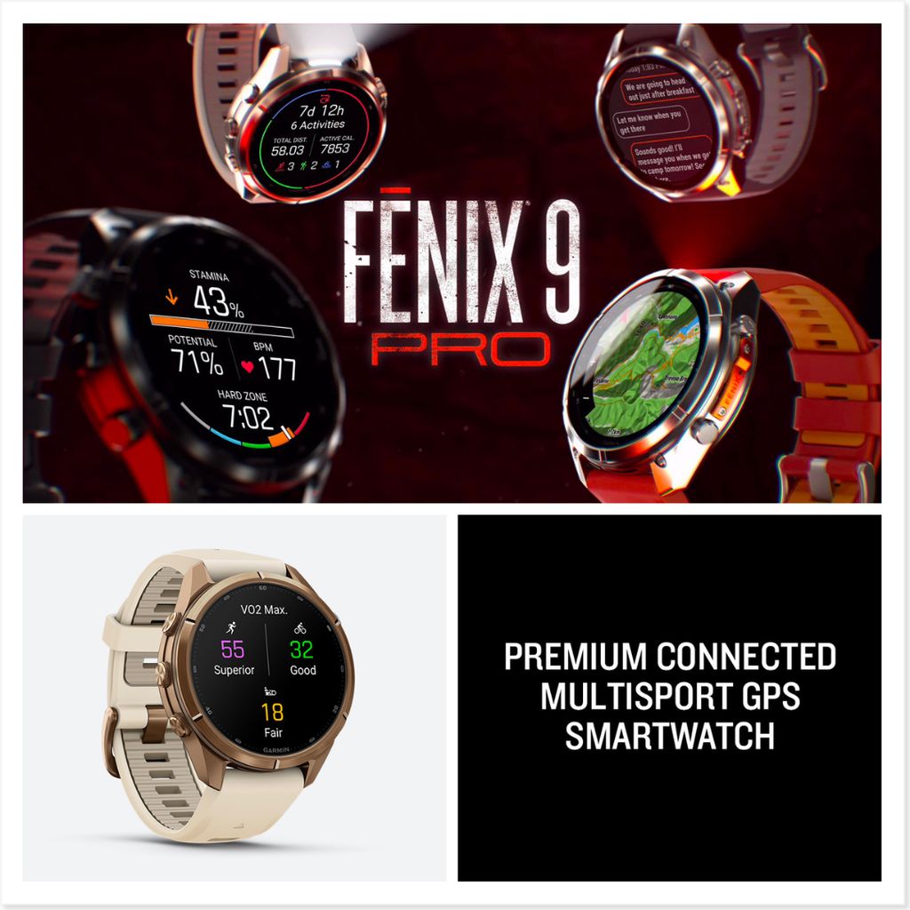 fenix 9 Pro, inReach, 43mm Autumn Gold Titanium with Cream/French Grey Band - Image 6