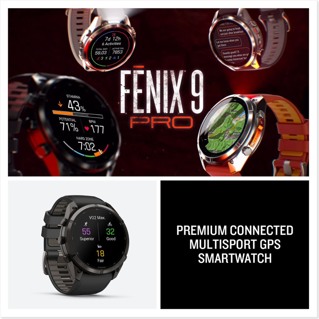fenix 9 Pro, inReach, 51mm Carbon Grey DLC Titanium with Black/Pebble Grey Band - Image 6
