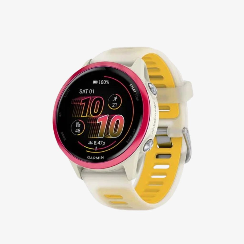 Forerunner® 570 - 42mm - Raspberry Aluminium with Translucent Bone/Mango Band