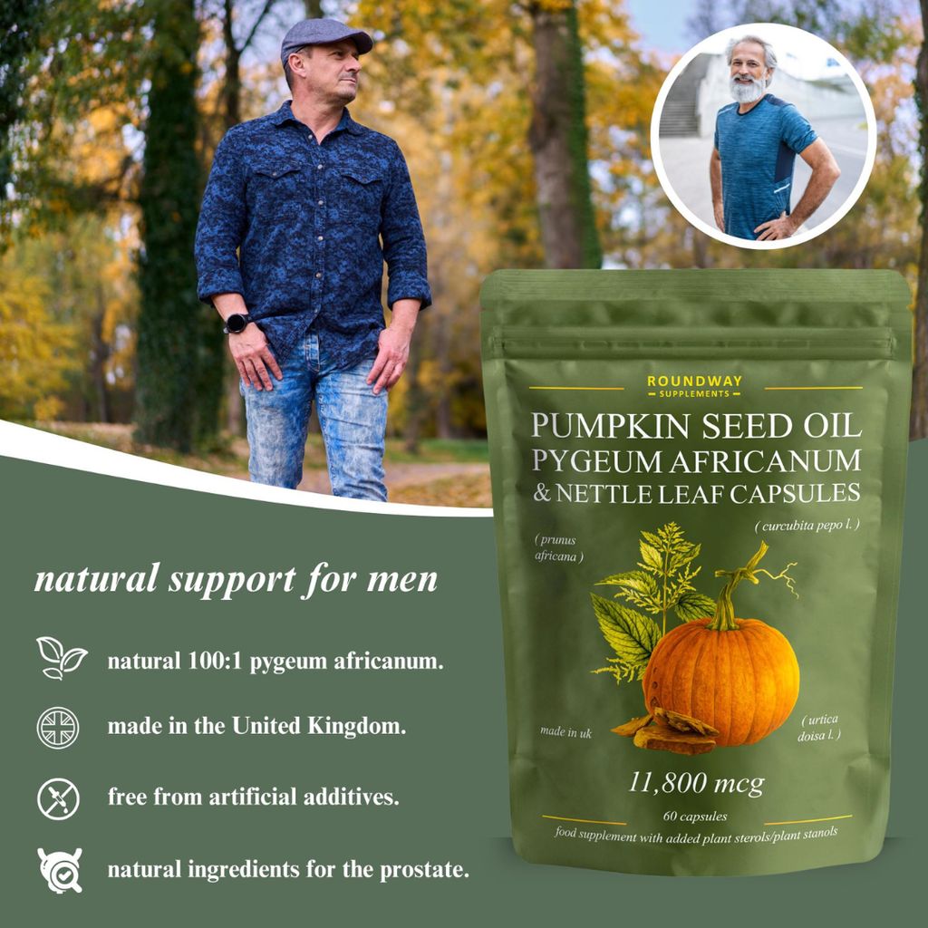 Pumpkin Seed Oil, Pygeum Africanum & Nettle Leaf Capsules - Image 6