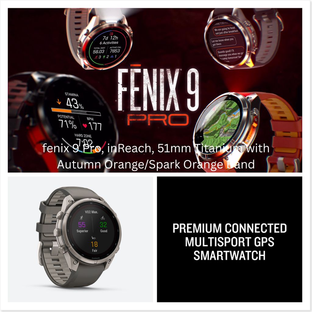 fenix 9 Pro, inReach, Solar, 47mm Titanium with Pebble Grey/Silver Grey Band - Image 6