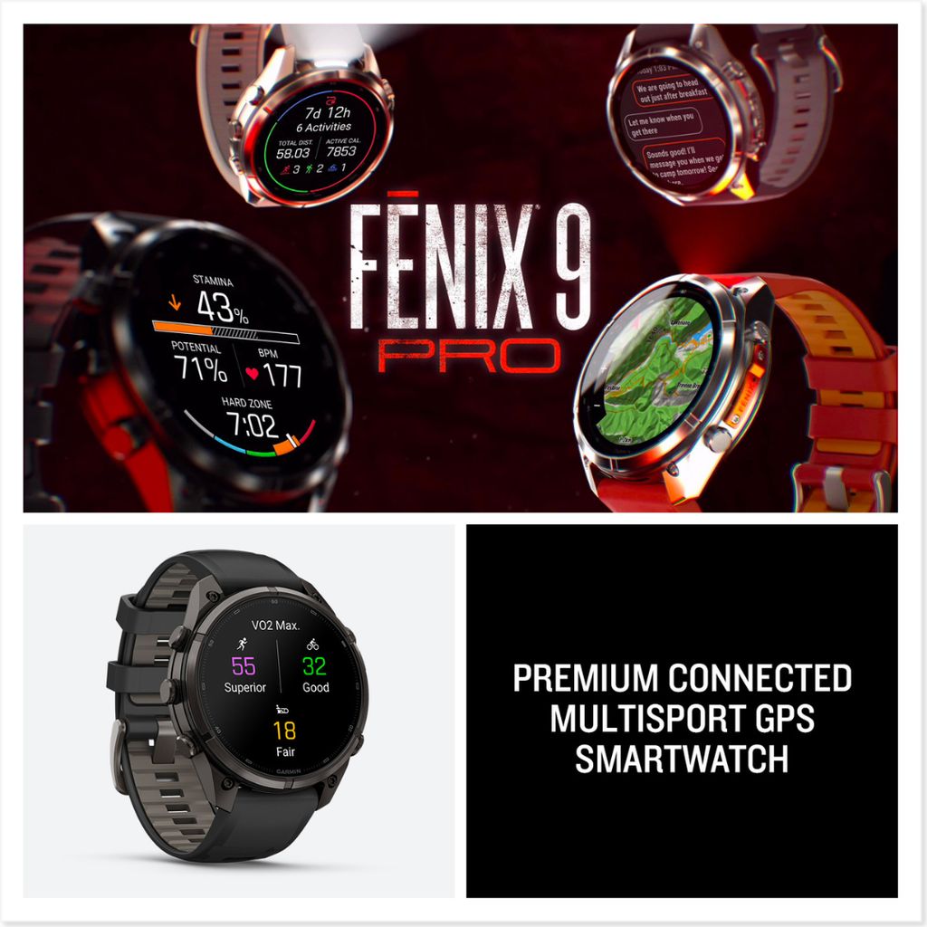fenix 9 Pro, inReach, 47mm Carbon Grey DLC Titanium with Black/Pebble Grey Band - Image 6