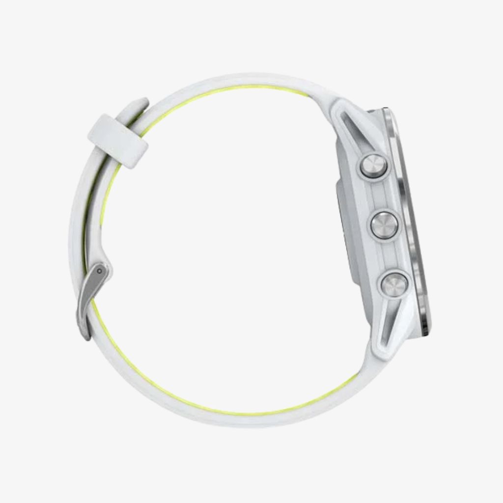 Forerunner® 970 - Titanium with Whitestone Case and Whitestone/Translucent Amp Yellow Band - Image 4