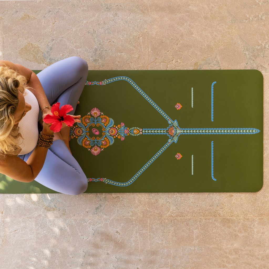 Liforme Mindful Garden Yoga Mat - Olive - Image 4