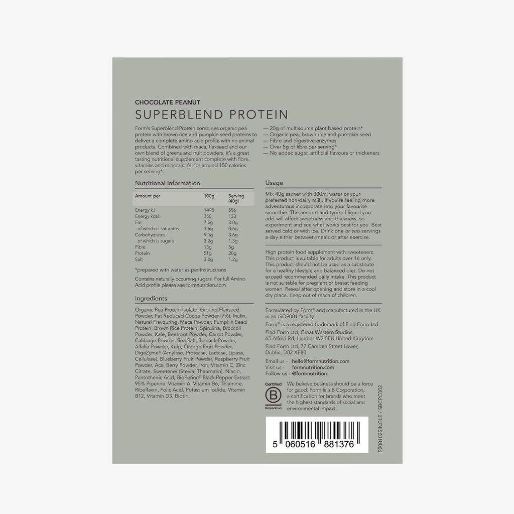 Superblend Protein - Chocolate Peanut - Single Serve Sachets - Image 2