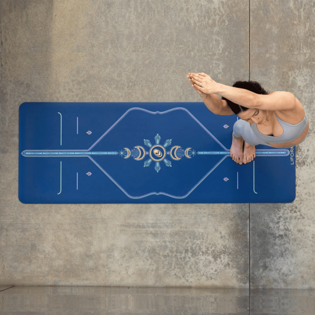 Cosmic Moon Yoga Mat - Dusk Blue - Image 4