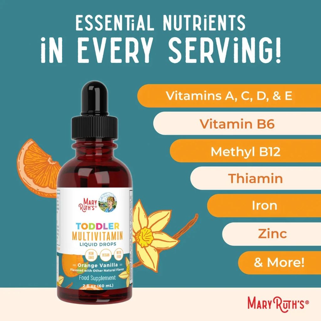 Toddler Multivitamin Liquid Drops With Iron - Vanilla Orange - Image 6