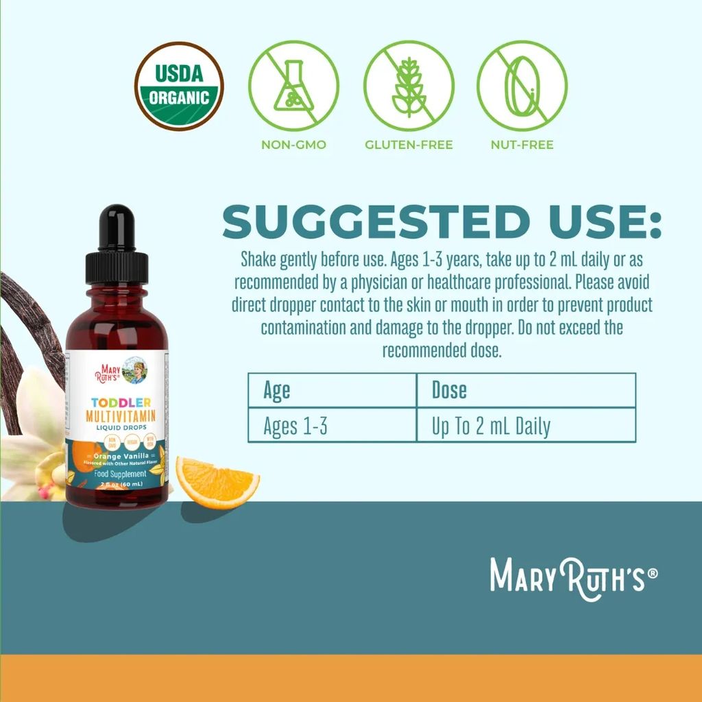 Toddler Multivitamin Liquid Drops With Iron - Vanilla Orange - Image 8