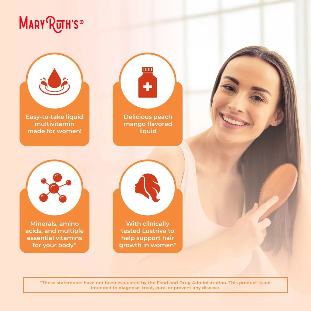 Liquid Morning Multivitamin + Hair Growth - Peach Mango - Image 8