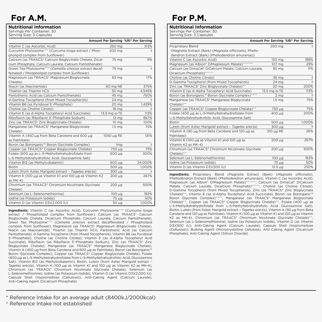 Multi-Vitamin Elite A.M. & P.M. - NSF Certified for Sport - Image 2