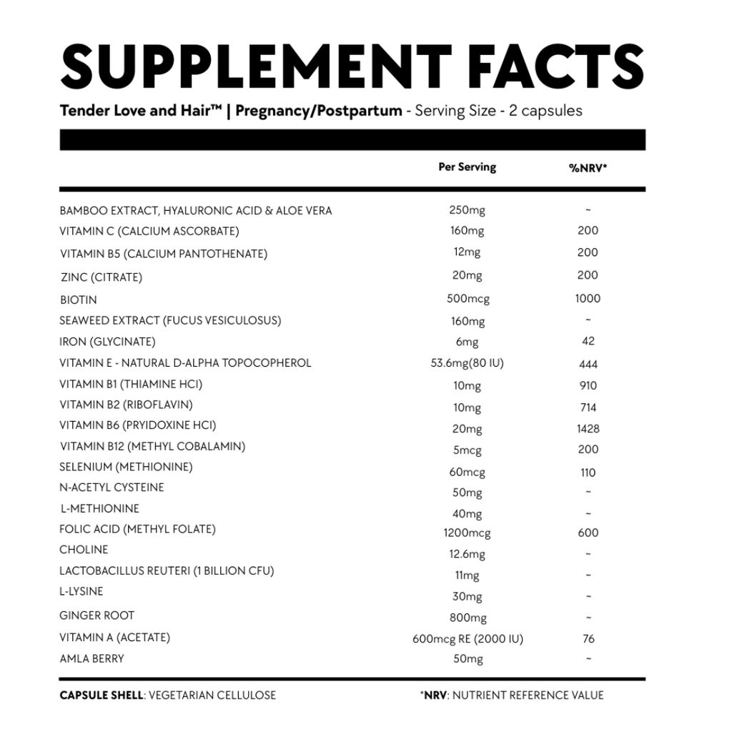 Tender Love and Hair - Pregnancy and Postpartum Vitamins - Image 2