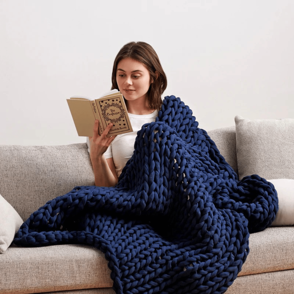 Cotton Weighted Blanket - Midnight Blue - Image 2