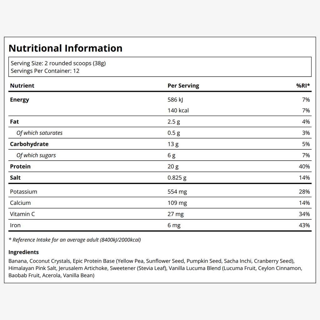 Epic Protein: Plant Protein - Vanilla Lucuma
