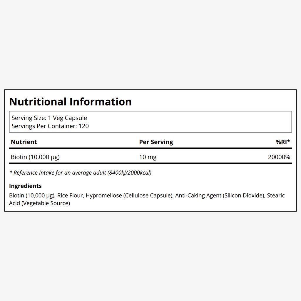 Biotin 10mg (10,000mcg) - Image 2