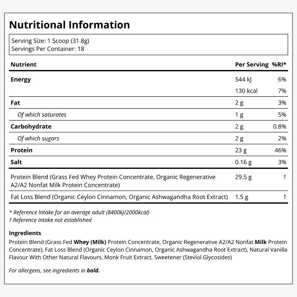 Whey Protein + Fat Loss Blend - Cinnamon Vanilla - Image 2