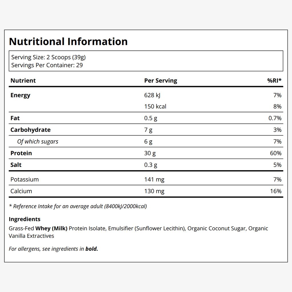 Whey Isolate Protein Powder - Vanilla