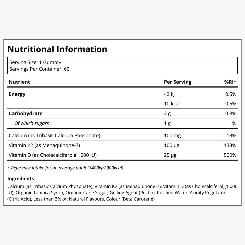 Vitamin K2+D3 Calcium Gummies - Peach Mango & Apricot - Image 2