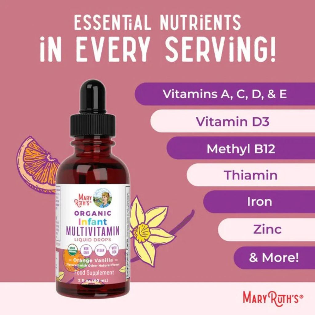 Infant Multivitamin with Iron Liquid Drops - - Orange Vanilla - Image 3