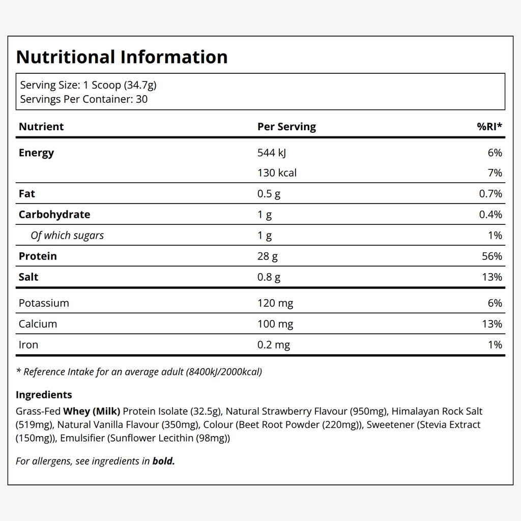 Grass Fed Whey Isolate - Strawberry