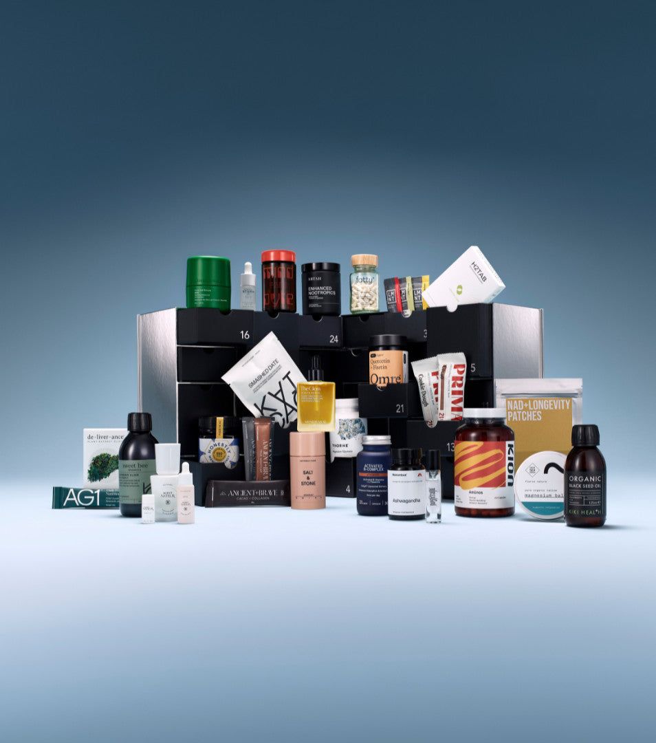 The Healf Advent Calendar 2026, open with all 26 products
