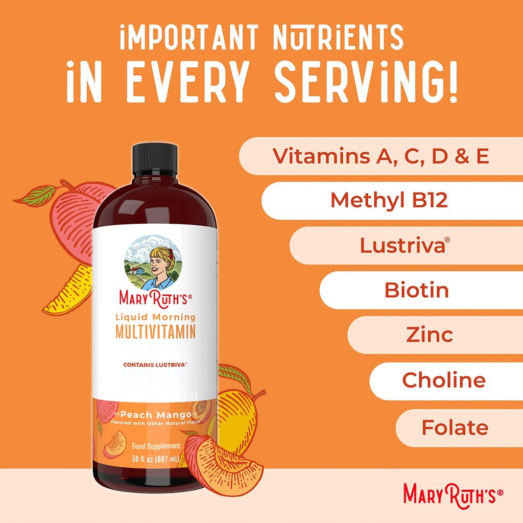 Liquid Morning Multivitamin + Hair Growth - Peach Mango - Image 4