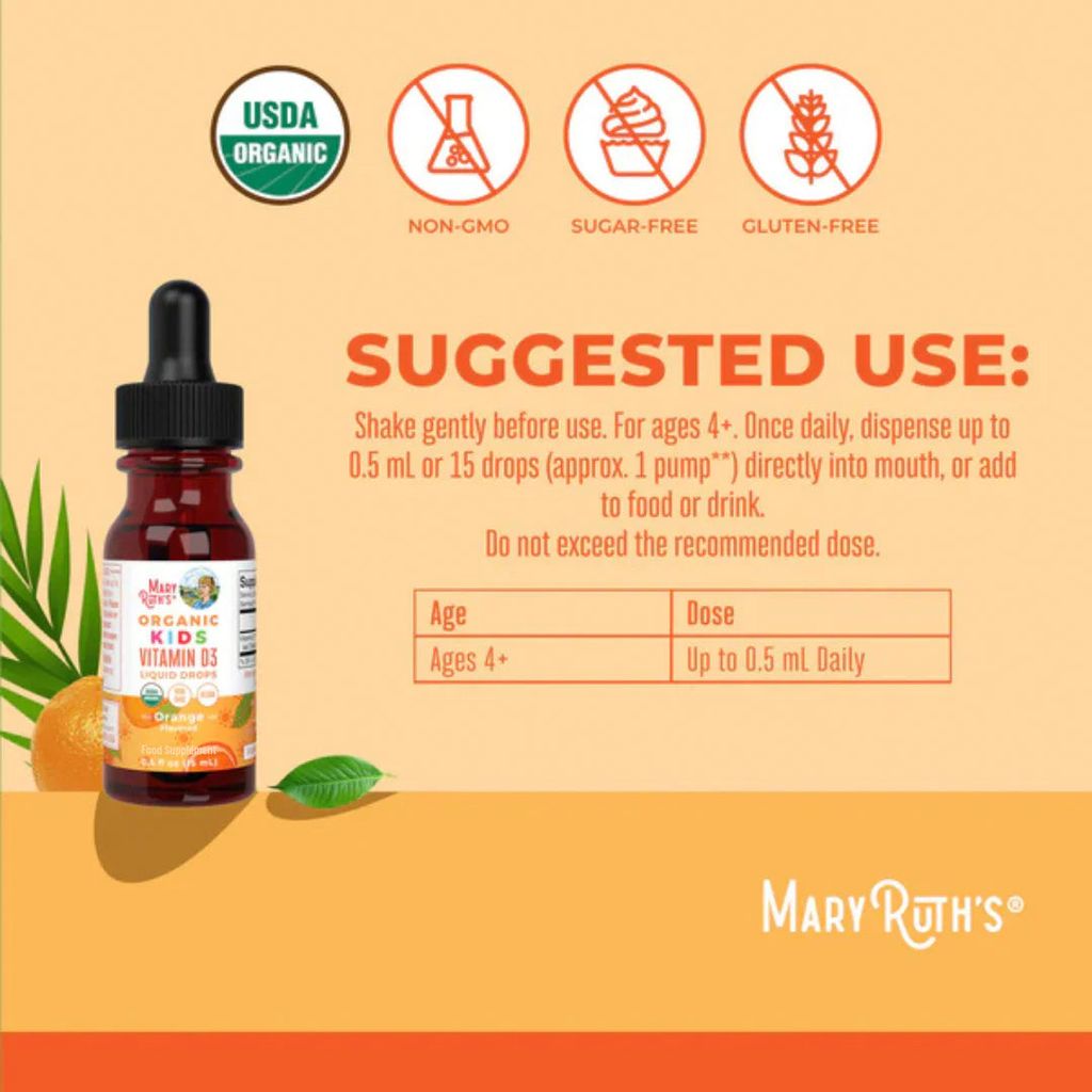 Kids Vitamin D3 Liquid Drops - Orange - Image 3
