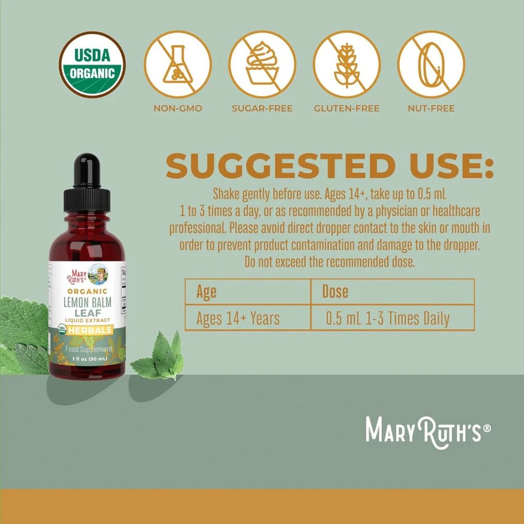 Organic Lemon Balm Leaf Liquid Drops - Image 4