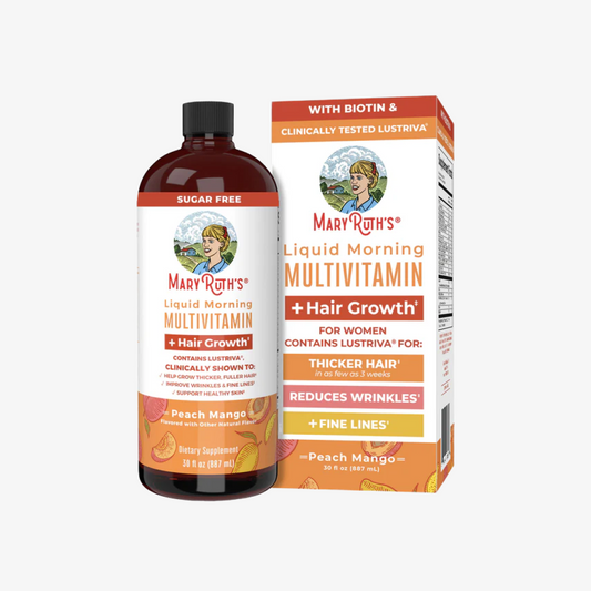 Liquid Morning Multivitamin + Hair Growth - Peach Mango