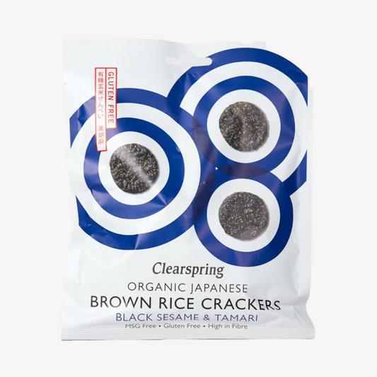 Organic Japanese Brown Rice Crackers - Black Sesame